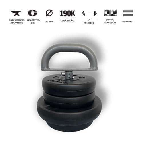 GazoFitness® Állítható Kettlebell 2,5kg + 5kg súlytárcsákból /Össz: 14 Kg/