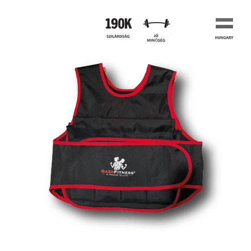 GazoFitness® Állítható Súlymellény 10Kg (Piros)