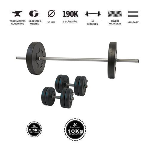 GazoFitness® Hardcore Készlet Egyenes Rudas 44 Kg