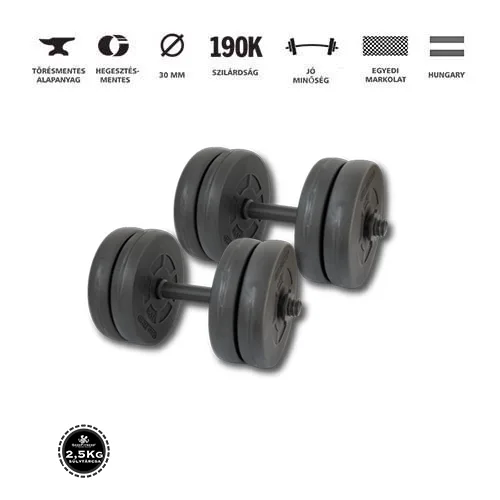 GazoFitness® Hardcore Szett Francia rudas 50 Kg (Menetes kézisúlyzórúddal) – 3. kép
