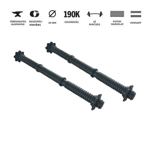 GazoFitness® Hardcore Szett Francia Rúddal, 45 kg (Menetes kézisúlyzórúddal) – 3. kép