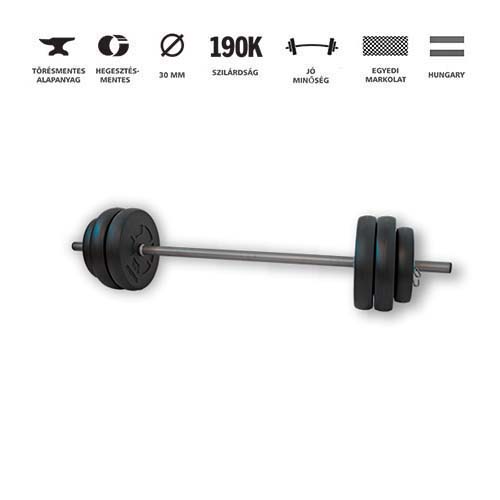 GazoFitness® Kétkezes Súlyzó 30Kg /150 cm hosszú rúddal/