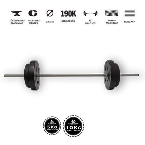 GazoFitness® Kétkezes Súlyzó 33 Kg (150 Cm ruddal)