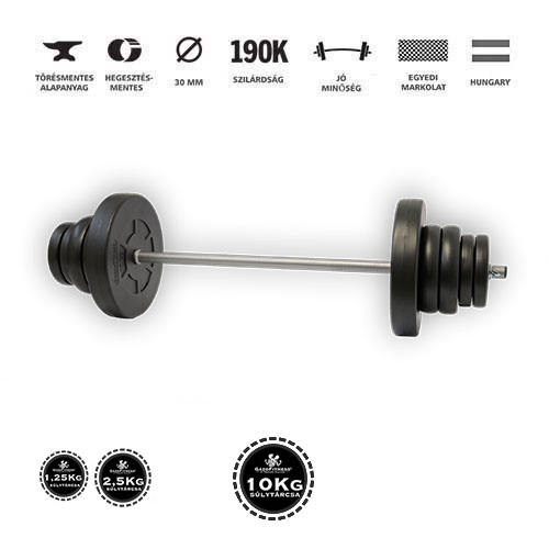 GazoFitness® Kétkezes Súlyzó 39,5 Kg (150 cm Hosszú Rúddal)