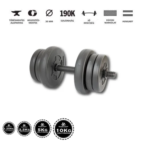 GazoFitness® Kézi Súlyzó 1x11,5Kg(Össz:11,5.Kg)Menetes súlyzórúddal