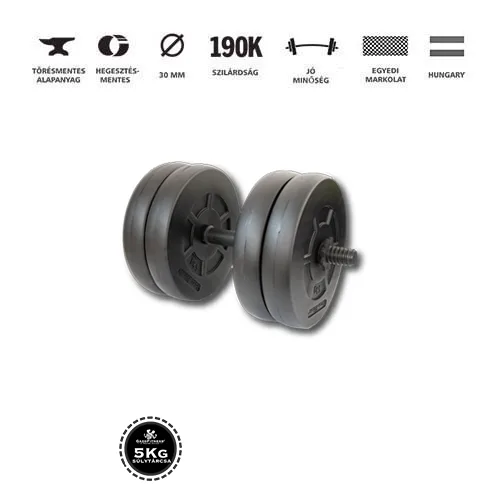 GazoFitness® Kézi Súlyzó 1x21,5 Kg.(Össz:21,5Kg)Menetes súlyzórúddal