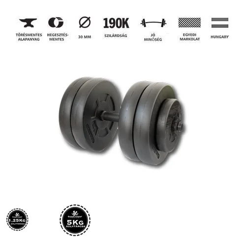 GazoFitness® Kézi Súlyzó 1x24 Kg.(Össz:24Kg)Menetes súlyzórúddal