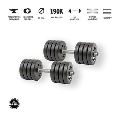 GazoFitness® Kézi Súlyzó 2 x 10,5Kg./21Kg/(1,25Kg-os tárcsákkal)