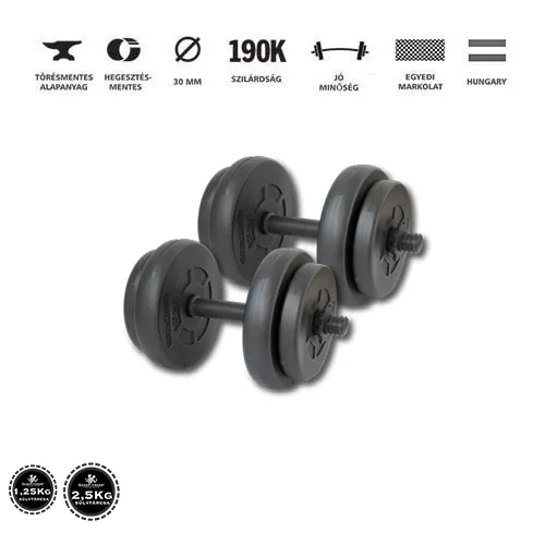 GazoFitness® Kézi Súlyzó 2x 8,5 Kg.(Össz:17Kg)Menetes súlyzórúddal