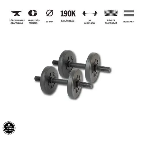 GazoFitness® Kézi Súlyzó 2x4 Kg.(Össz:8Kg)Menetes súlyzórúddal