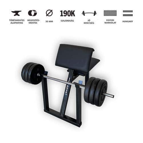 GazoFitness® Scott Pad + Egyenes rudas Súlyzó/Össz: 33 Kg/
