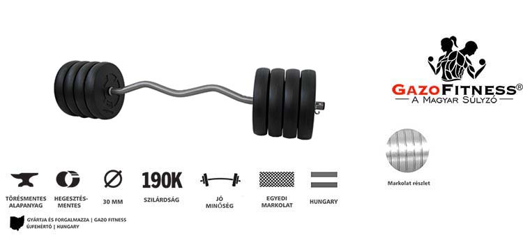 GazoFitness® Szuperszett Csomag 112 Kg (Menetes kézisúlyzórúddal) – 5. kép